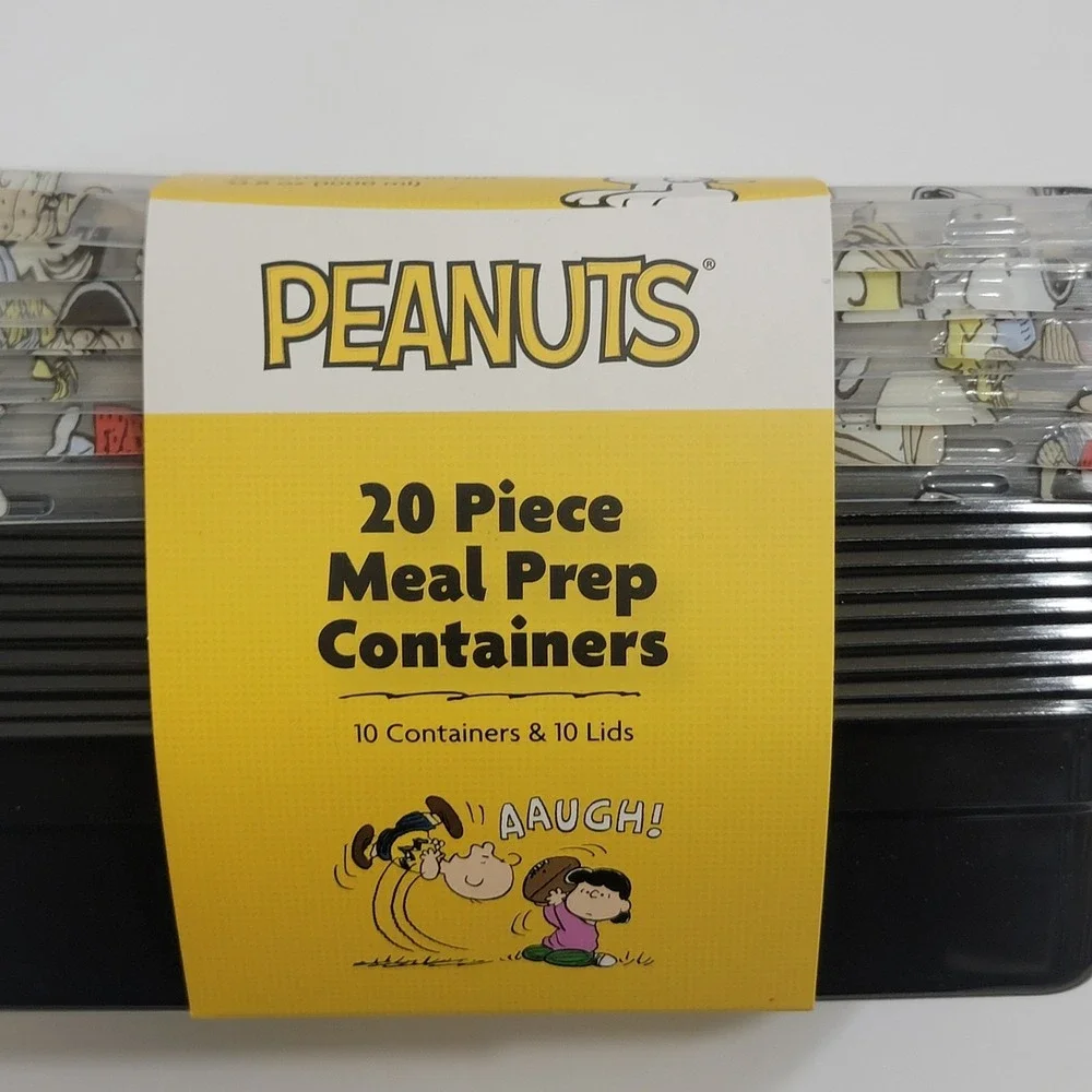 NEW Peanuts SNOOPY Charlie Brown 20 Piece Meal Prep Food Storage Containers